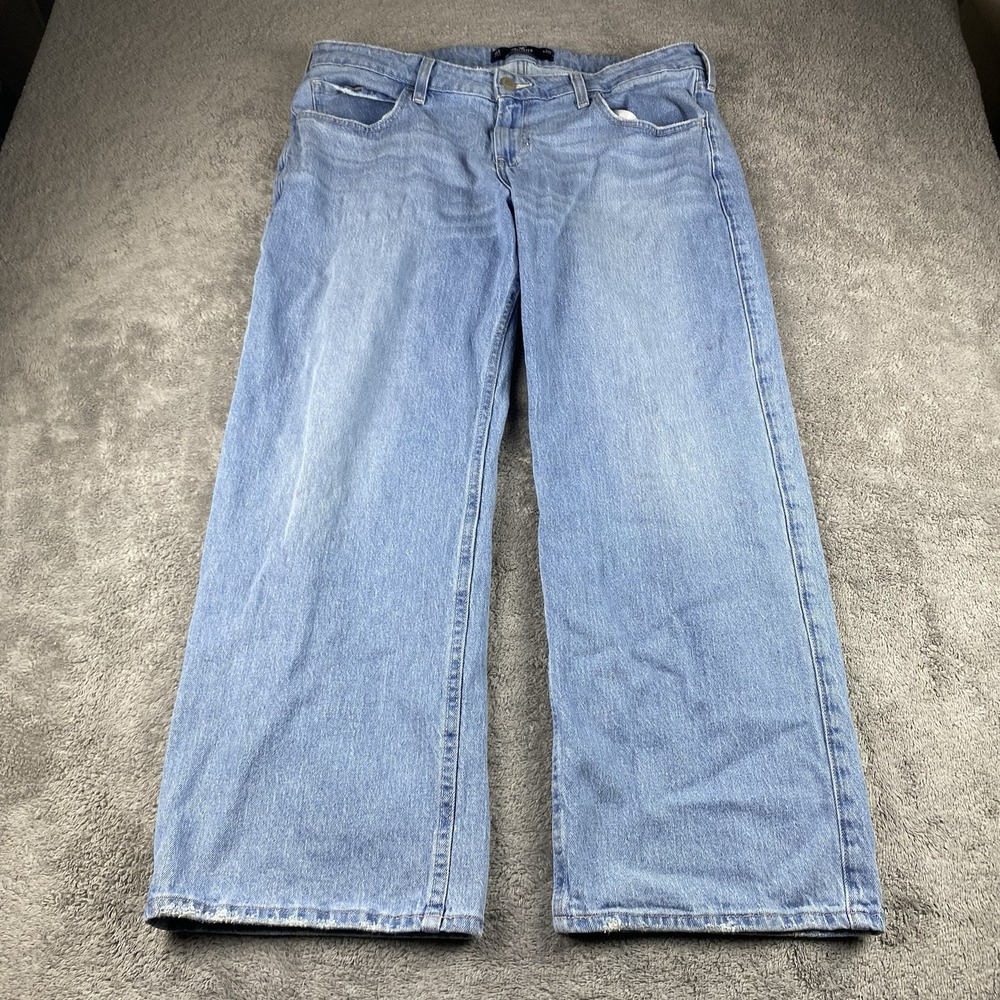Hollister Baggy Jeans Womens Size 14S 38x27 Blue VTG Stretch Denim